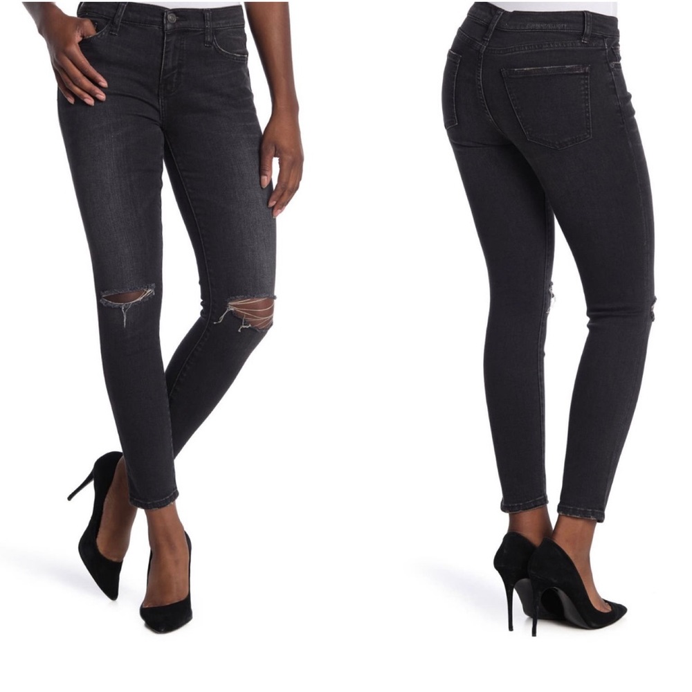 Current/Elliott The Stiletto Distressed Knee Jeans